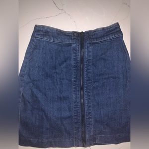 jeans zipper mini skirt